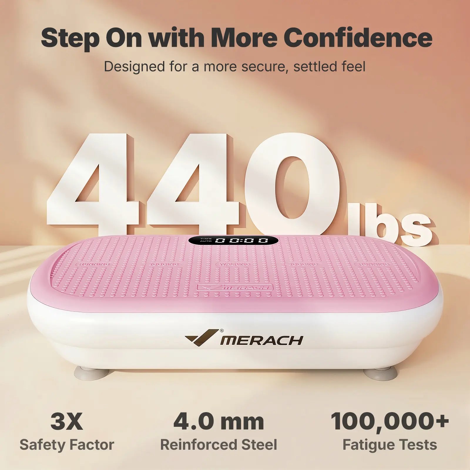 Merach 4D Vibration Plate Exercise Machine – 440LBS Capacity, Bluetooth Remote, 7 Smart Modes, Yoga Bands