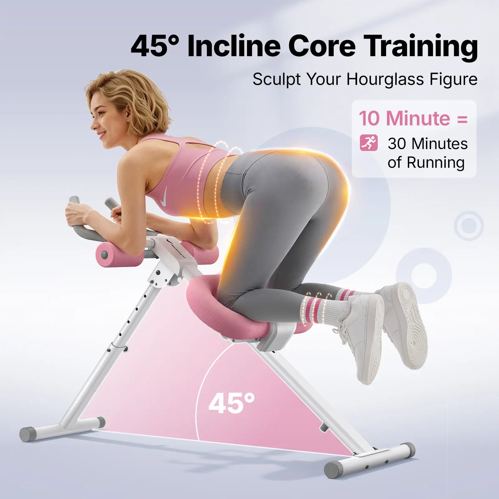 Merach Adjustable Ab Trainer Machine – 10-Level Foldable Core Trainer with LCD Monitor, 440LBS Capacity