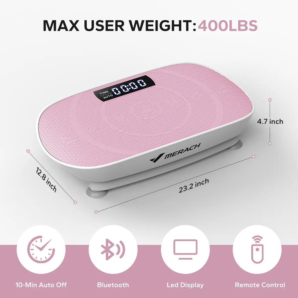 Merach Vibration Plate Exercise Machine – Lymphatic Drainage, Full Body Workout, Max 400LBS