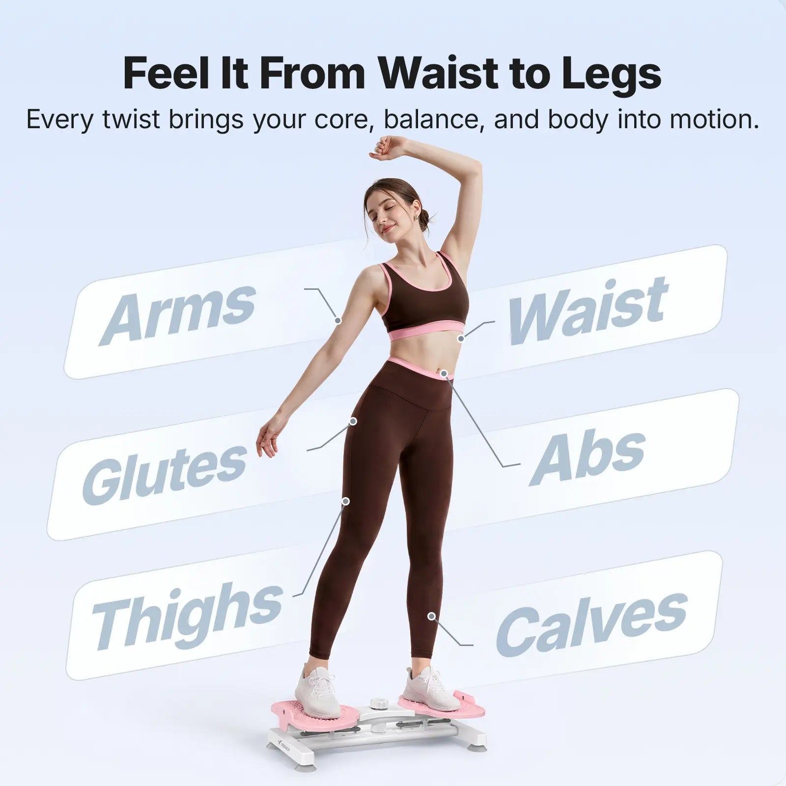 Merach Waist Twist Machine – Toned Abs & Core Trainer, Non-Slip, Ultra-Quiet, No Assembly Required