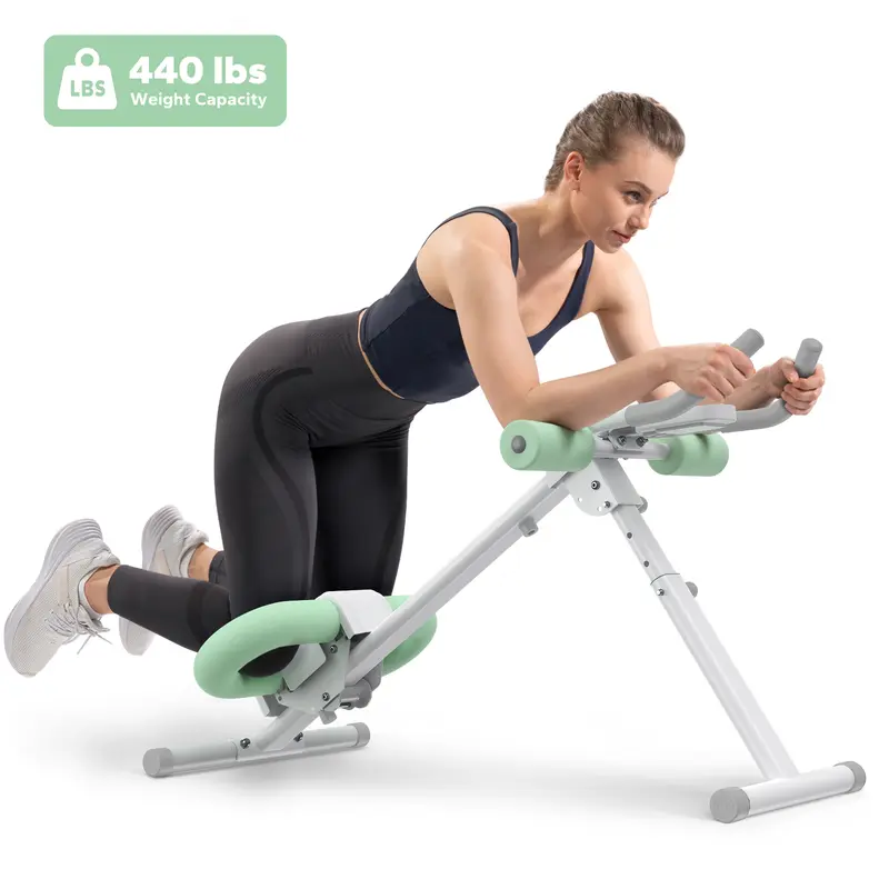 Merach Adjustable Ab Trainer Machine – 10-Level Foldable Core Trainer with LCD Monitor, 440LBS Capacity