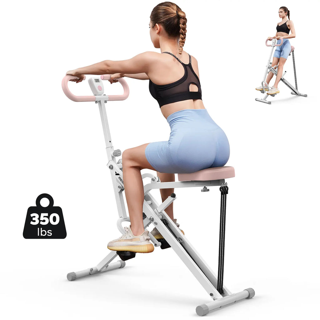 MERACH 2-in-1 Squat Rowing Machine – Foldable Glute & Leg Trainer with LCD Monitor, 350LBS Capacity