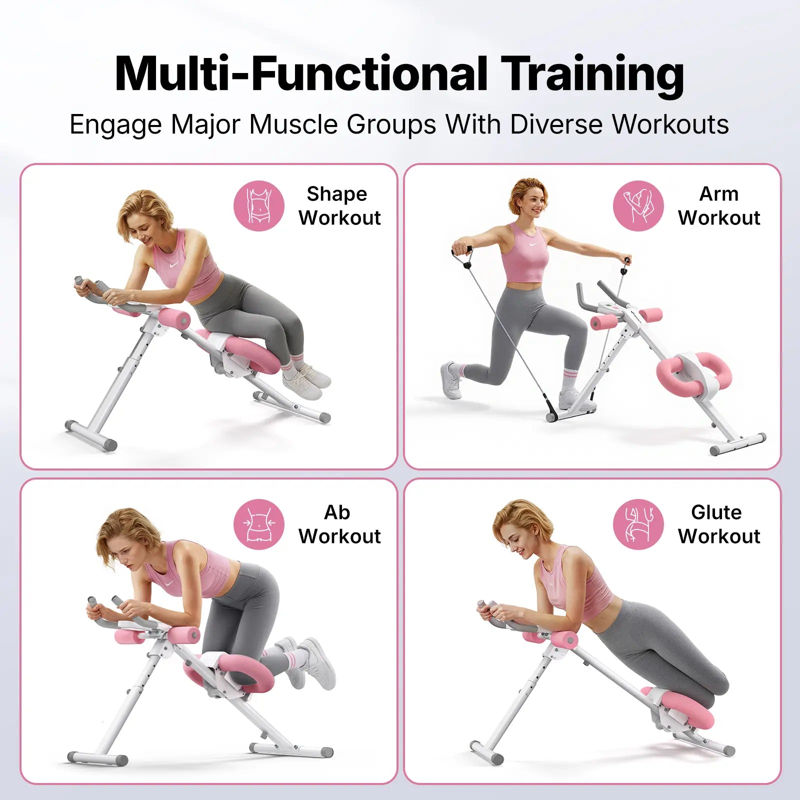 Merach Adjustable Ab Trainer Machine – 10-Level Foldable Core Trainer with LCD Monitor, 440LBS Capacity