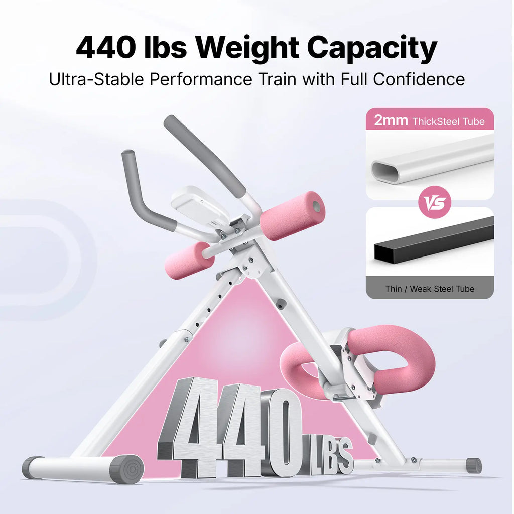 Merach Adjustable Ab Trainer Machine – 10-Level Foldable Core Trainer with LCD Monitor, 440LBS Capacity