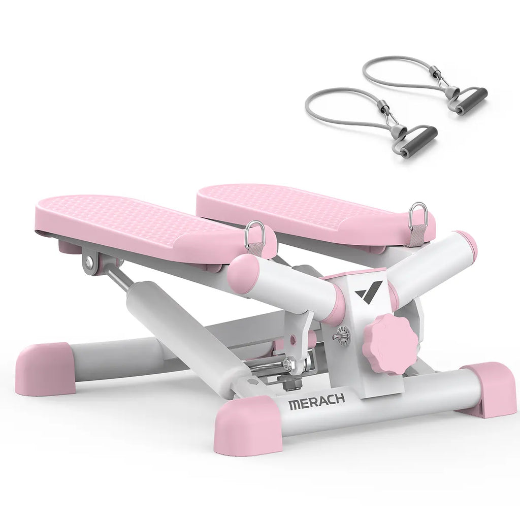 Merach Steppers for Exercise, Space-saving Stair Stepper with Resistance Bands, Mini Stepper for Home And Office Use with 330LBS Loading Capacity, Hydraulic Fitness Stepper with LCD Monitor Summervibes Home Squat Machine