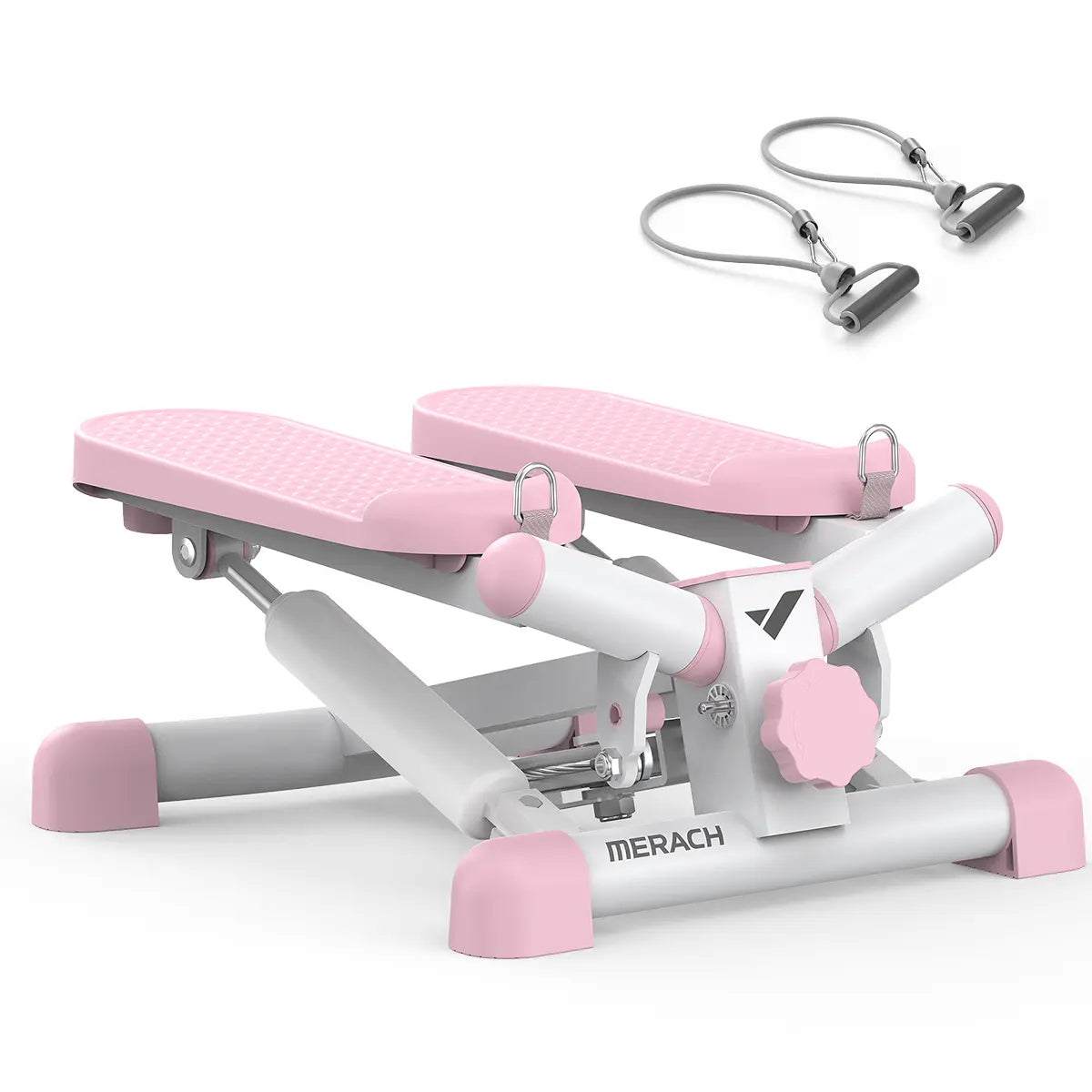 Merach Steppers for Exercise, Space-saving Stair Stepper with Resistance Bands, Mini Stepper for Home And Office Use with 330LBS Loading Capacity, Hydraulic Fitness Stepper with LCD Monitor Summervibes Home Squat Machine