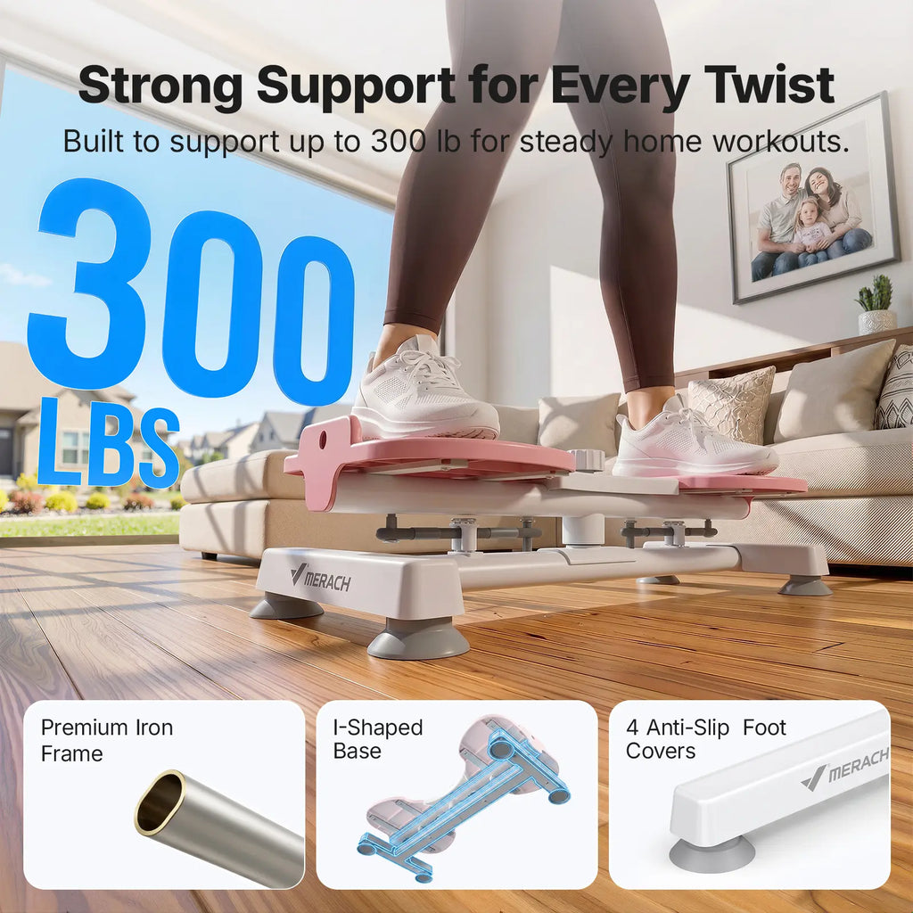 Merach Waist Twist Machine – Toned Abs & Core Trainer, Non-Slip, Ultra-Quiet, No Assembly Required
