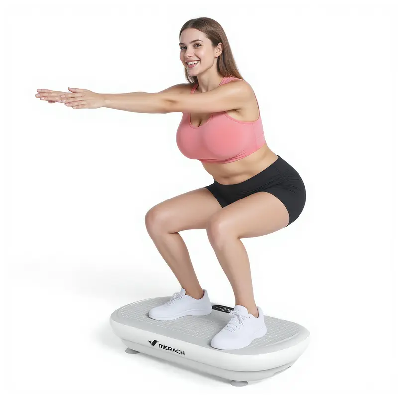 Merach 4D Vibration Plate Exercise Machine – 440LBS Capacity, Bluetooth Remote, 7 Smart Modes, Yoga Bands