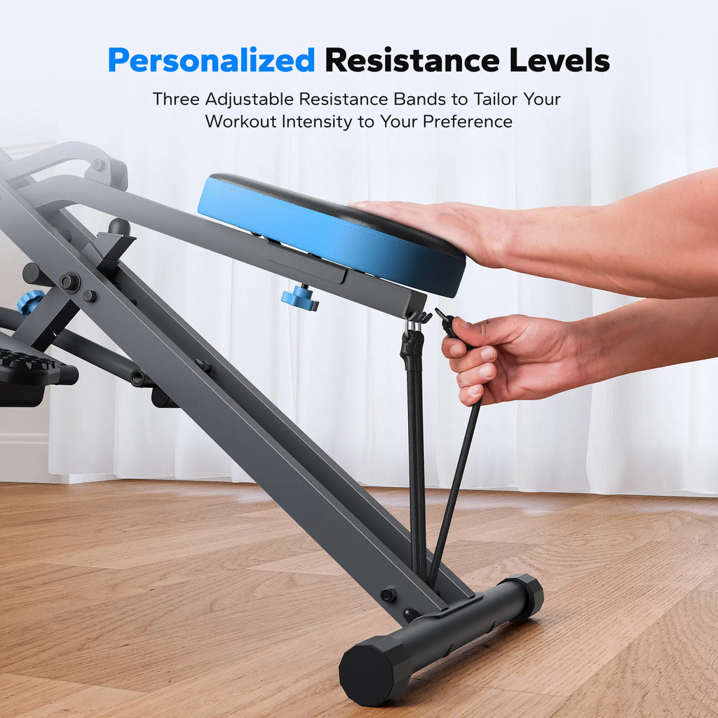 MERACH 2-in-1 Squat Rowing Machine – Foldable Glute & Leg Trainer with LCD Monitor, 350LBS Capacity
