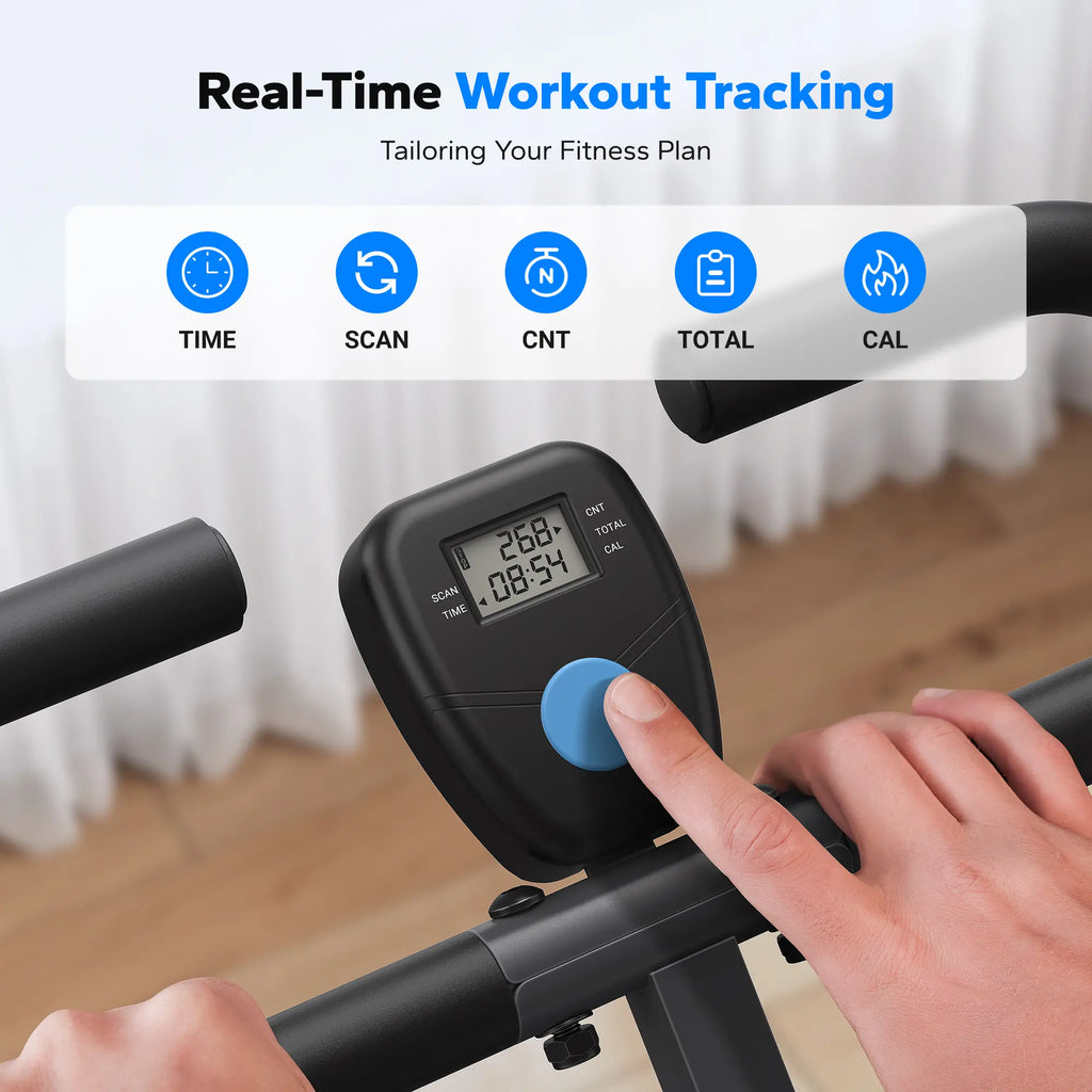 MERACH 2-in-1 Squat Rowing Machine – Foldable Glute & Leg Trainer with LCD Monitor, 350LBS Capacity