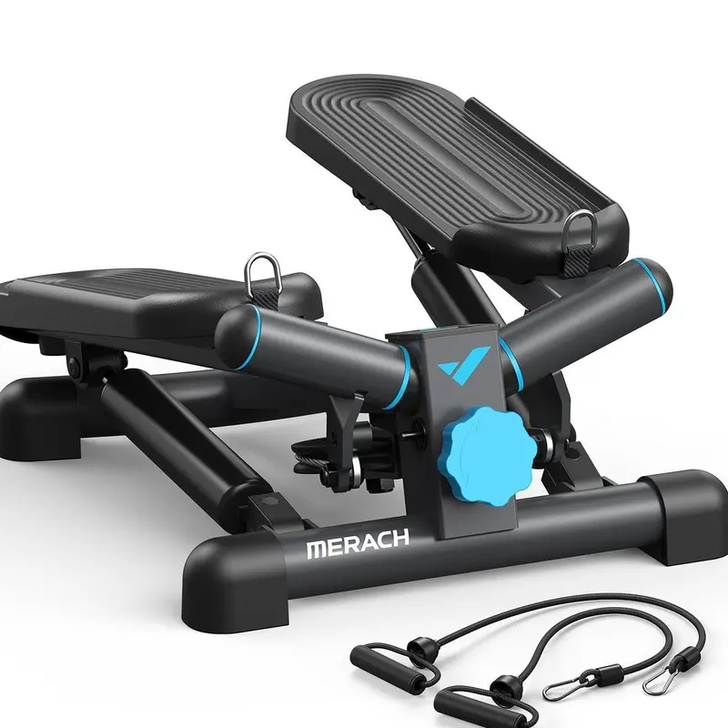 Merach Steppers for Exercise, Space-saving Stair Stepper with Resistance Bands, Mini Stepper for Home And Office Use with 330LBS Loading Capacity, Hydraulic Fitness Stepper with LCD Monitor Summervibes Home Squat Machine