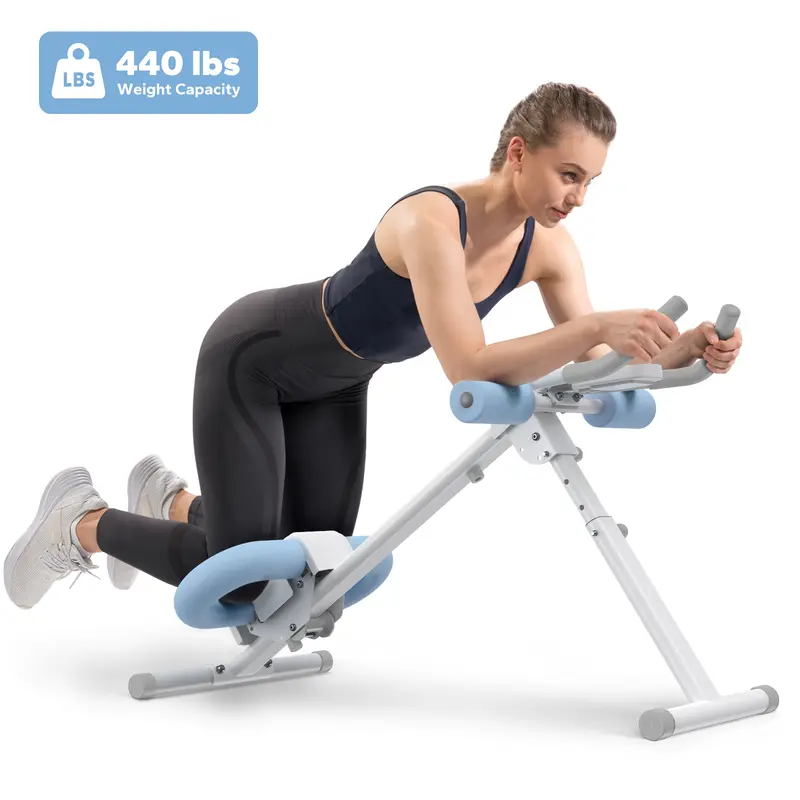 Merach Adjustable Ab Trainer Machine – 10-Level Foldable Core Trainer with LCD Monitor, 440LBS Capacity