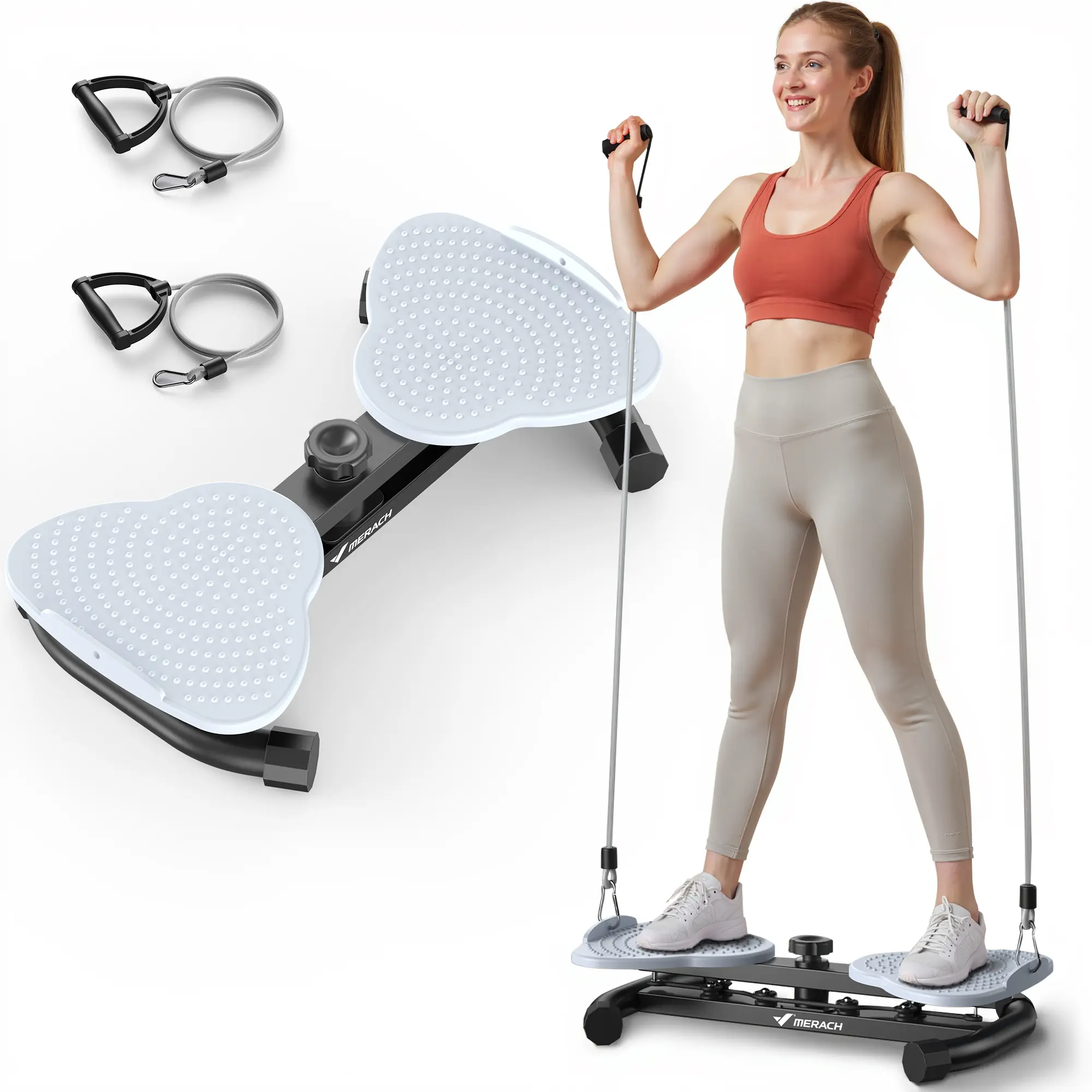 Merach Waist Twist Machine – Toned Abs & Core Trainer, Non-Slip, Ultra-Quiet, No Assembly Required