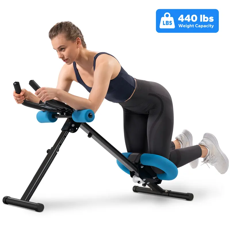 Merach Adjustable Ab Trainer Machine – 10-Level Foldable Core Trainer with LCD Monitor, 440LBS Capacity
