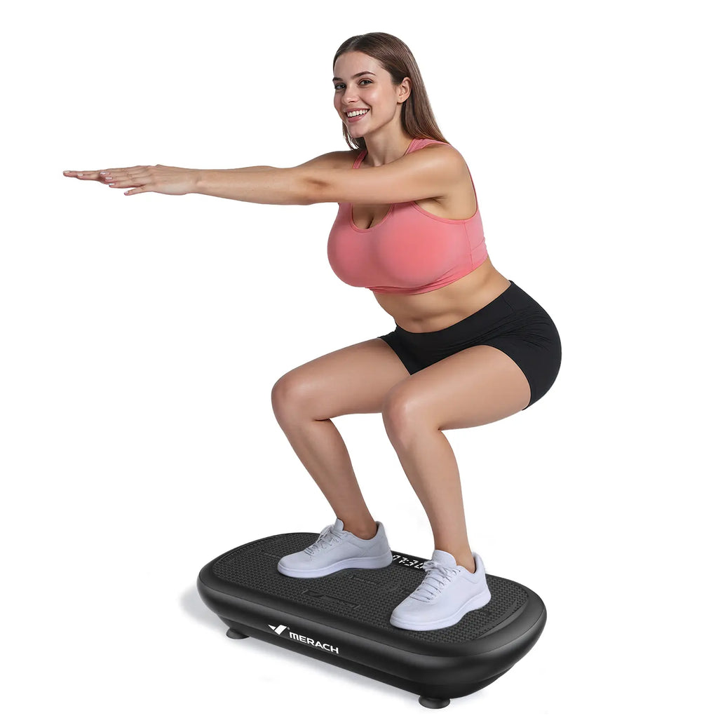 Merach 4D Vibration Plate Exercise Machine – 440LBS Capacity, Bluetooth Remote, 7 Smart Modes, Yoga Bands