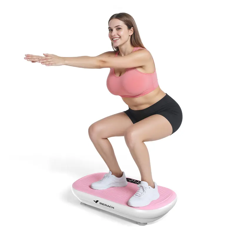 Merach 4D Vibration Plate Exercise Machine – 440LBS Capacity, Bluetooth Remote, 7 Smart Modes, Yoga Bands