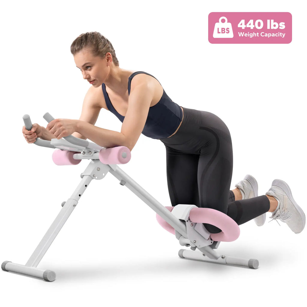 Merach Adjustable Ab Trainer Machine – 10-Level Foldable Core Trainer with LCD Monitor, 440LBS Capacity
